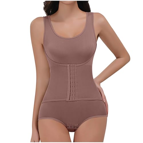 HGps8w Shapewear Bodysuits for Women Waist Trainer Seeveless Tummy Control Seamless Butt Lifter Thong Body Shaper