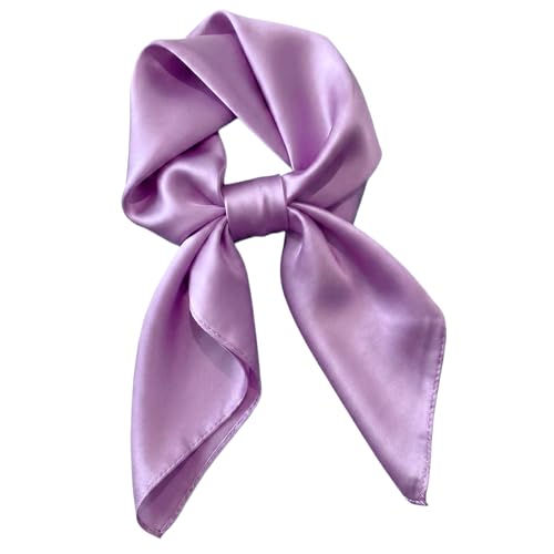 IGXX Foulard Soie Violet 70x70cm Carrè Satin, Turban Cheveux, Ruban pour Sac, Bandana Vintage Tour de Cou