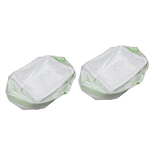 HANABASS 2sets Pet Cat Litter Filter Bag Litter Pan Liners Cats Doggy Waste Bags Drawstring Cat Litter Pet Poop Bag Indoor Garbage Bag Trash Bag Litterbox Trash Cans Bins White 7pcs*2