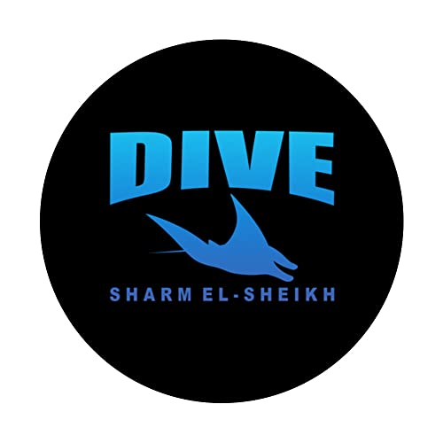 Dive Sharm el-Sheikh, Scuba Diving in Sharm el-Sheikh (Blue) PopSockets Swappable PopGrip, Black - Image 3