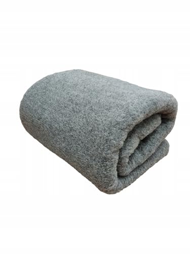 Wool & Home Merino Wolldecke 140x200 cm – Kuscheldecke aus 100% Merinowolle, Einfarbig Grau – Gewicht 500 g/m² – Atmungsaktiv und Langlebig