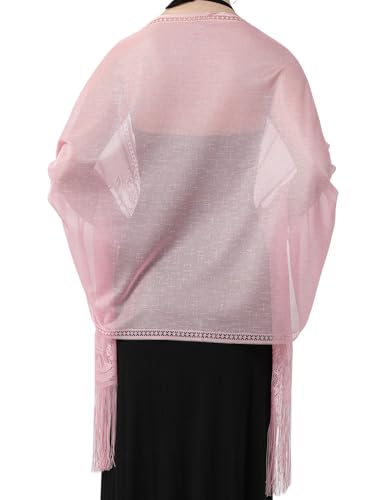 Women's Shawls and Wraps for Evening Dresses Wedding Bridal Shawl Floral Lace Fashion Scarf Soft Fringe Scarves