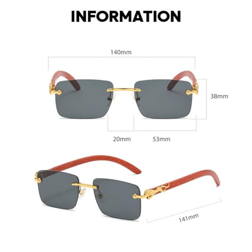 Lunettes de soleil anti UV400 légères rectangulaires sans cadre - 7