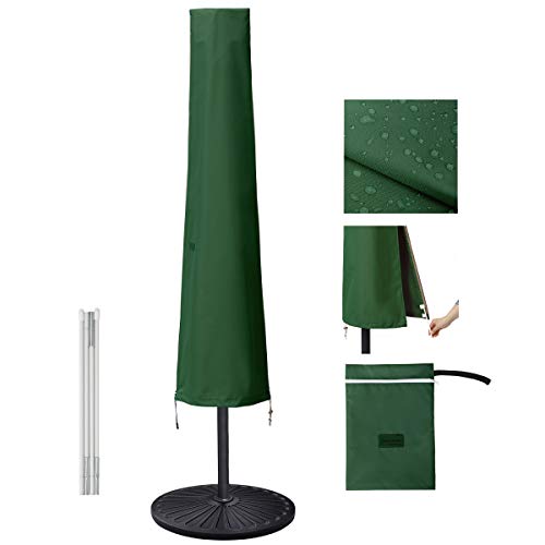 Umbrella Covers for 7ft to 11ft Patio Umbrellas, Waterproof and Durable Market Parasol Ourdoor Umbrella Covers with Zipper and Rod