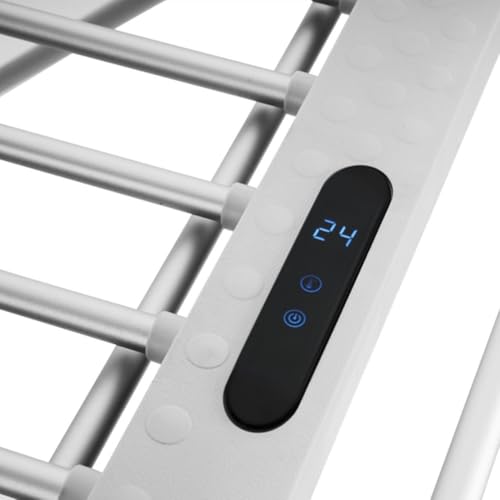 BAKAJI Stendibiancheria Elettrico Riscaldato 260 W Pieghevole, Stendino Asciugabiancheria Salvaspazio, Asciuga e Stendi Biancheria Riscaldante Indipendente da Bagno in Alluminio Chiusura Slim - 3
