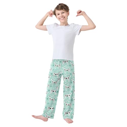 Boys' Pants Dalmatian Dogs Paws Light Blue Long Bottoms Jogger Pants Elastic Waist Trousers with Pockets S-XL2
