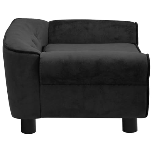 vidaXL Hundesofa Schwarz 72x45x30cm Plüsch Hundebett Hundecouch Katzensofa