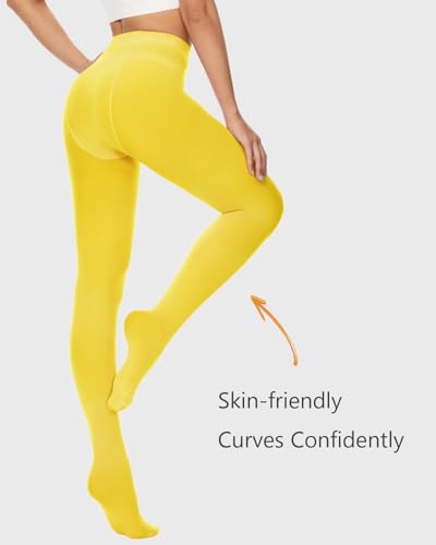 Image of DUCMODA Womens 80 Denier Opaque Tights, Women's Soft Solid Color Footed Pantyhose, High Waist Stocking with 30+ Colors
