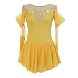Vestido De Patinaje Artístico For Niñas, Manga Larga, Ropa De Rendimiento De Patinaje Sobre Hielo, Uniforme De Competición De Malla For Equipos.(L)