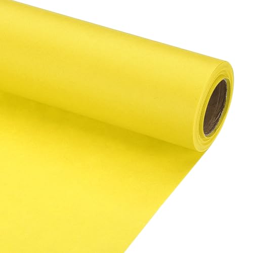 PATIKIL Geschenkpapier, 29.6cm x 7.6m 70 GSM Geschenkpapier Rolle Geschenkpapier Einfarbig Packpapier Wrapping Paper für Poster Pinnwand Geschenkverpackung, Gelb