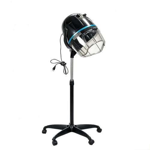 Image of ZENY Professional Stand Up Hair Dryer, 1300W Bonnet Dryer Adjustable Height | Stand Up, Rolling Wheels, Adjustable Time and Temperature Setting, Low Noise