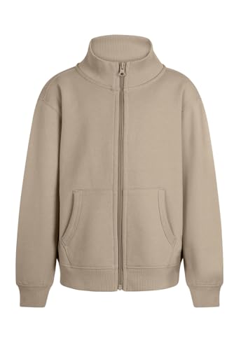 Sweat pour enfant zippé Mukua Cooper Kids couleur latte en taille 9/11