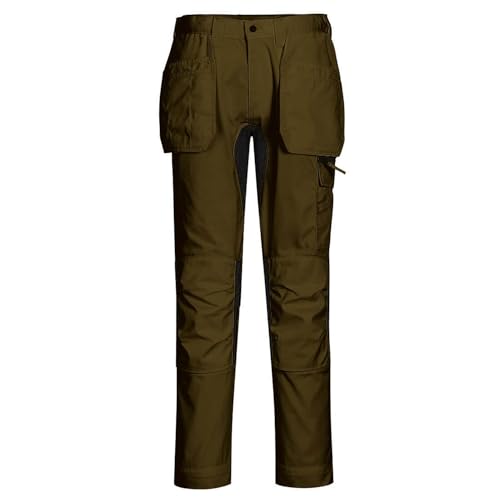 Pantalon Stretch WX2 Holster Portwest Vert Olive en taille L 46 pour vêtement de travail