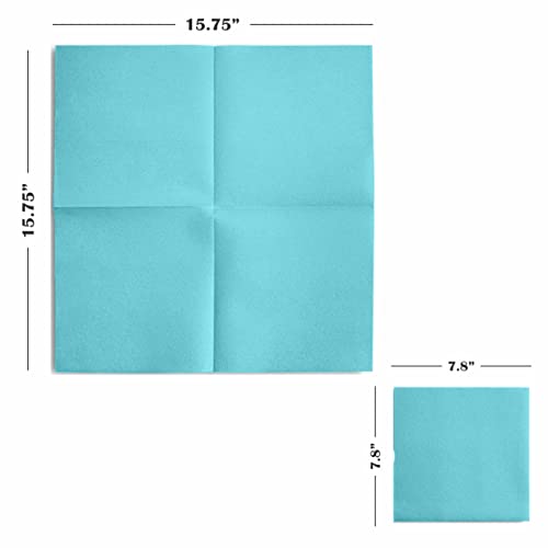 Linen-Feel Colored Paper Napkins - Decortive Cloth-Like Mint Blue Luncheon Napkins - Soft And Absorbent. For Kitchen, Party, Wedding, Dinner Or Any Occasion. (Pack Of 50) #TOP2