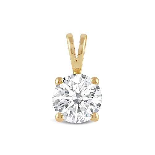 Everyday Elegance Solid 14K Gold CZ Solitaire Pendant