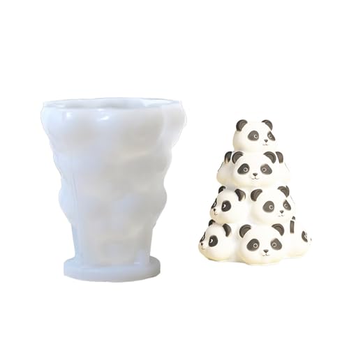 YiQinzcxg Gatos Panda moldes de silicona para velas de resina epoxi, fabricación de velas, chocolate, fondant, molde de silicona, moldes de yeso