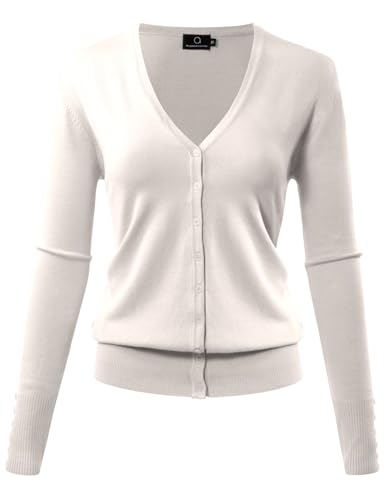 Image of Allsense Women's Long-Sleeve V-Neck Cardigan Sweater | Button Down, Lightweight Soft Knit