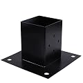 Skelang Fence Post Base 4 x4 Inches, Square Plate Post Bracket Anchor, Wood Post Support Flange for Deck Porch, Handrail, Mailbox