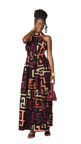 D'IYANU | Ronke African Print Dress for Women – Elegant African Attire – Ankara & Kente Dress in Regular & Plus Sizes