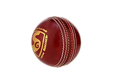 SG Shield 20 Cricket Balls | Colour: Red | Pack Size: Pack of 1 | Water-Resistant Leather Ball | Suitable for Practice Game | Tournament Game Cork
