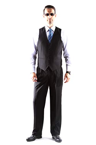 Men's Single Breasted 2 Button Superior 150s Extra Fine 3 pcs Vested Dress Suit3