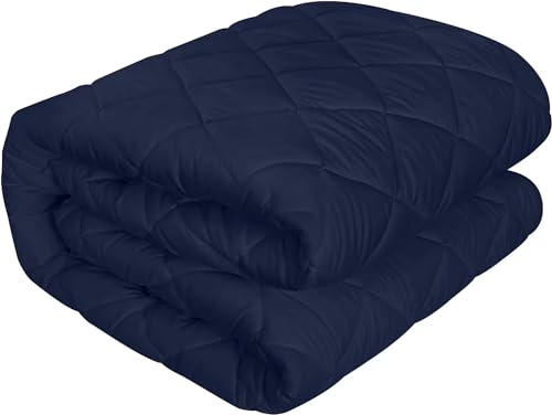 Utopia Bedding Quilted Mattress Protector, Breathable Mattress Topper, Mattress Pad Stretches up to 38 CM, Deep Fitted Mattress Cover, Double (Navy Blue, 135x190 cm) Utopia Bedding Quilted Mattress Protector, Breathable Mattress Topper, Mattress Pad Stretches up to 38 CM, Deep Fitted Mattress Cover, Double (Navy Blue, 135x190 cm)