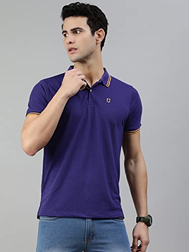 Image of Urbano Fashion Men's Solid Slim Fit Half Sleeve Cotton Polo T-Shirt