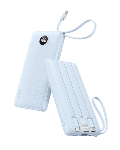 VRURC Portable Charger for iPhone, Built in Cables & Lanyard...
