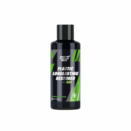 Restaurador de esmalte de plástico para coche de 50 ml para HGKJ 24, mejora el brillo y revestimiento protector UV para renovar el borde negro, retrasar la oxidación y la decoloración, fórmula fácil