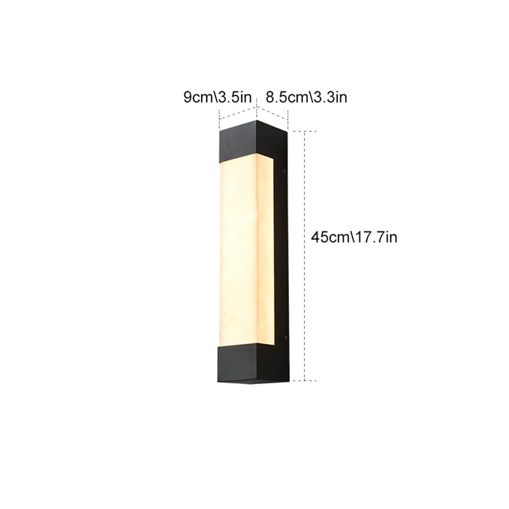 Applique murale extérieure moderne 17,7 pouces imitation marbre Appliques murales extérieures luminaire 3000K Intérieur Extérieur LED Long Éclairage Mural Pour Maison Porche Couloir Escalier Salon