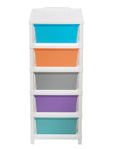 Image of Joyful Studio 5 Regular Size Plastic Modular Drawer System for Home, Office, Hospital, Parlor, School, Doctors, Home and Kids (Studio5 /Pastel, Beige)