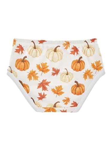 ZZKKO Farm Maple Leaves Pumpkins Girls Underwear Toddler Panties for Girls Comfort Brief Size 2T2