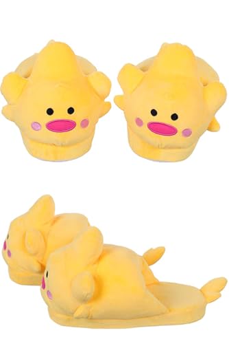 BAEHEU Lucifer Duck Slippers Hazbin Cospaly Costume Hotel Plush Slippers Lucifer Morningstar Shoes Halloween Accessories (Yellow One Size)