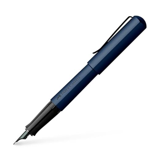 Faber-Castell 150540 Hexo Pluma estilográfica con trazo de escritura M (medio), azul, 1 unidad