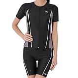 [フィラ] フィットネス水着 タンキニ上下セット 半袖 フルジップ 3132035 レディース ブラック×グレー 15 号