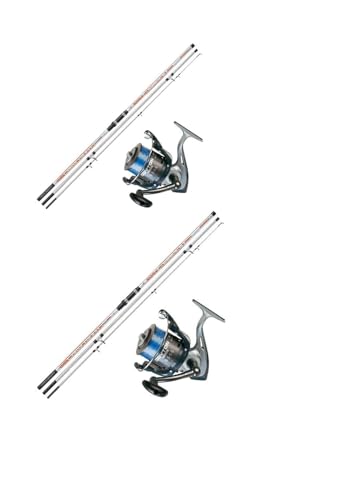 Kit pesca surfcasting 2 pz canna TRABUCCO oceanic 3 pezzi 100-250gr + 2 mulinelli TRABUCCO dayton 6500