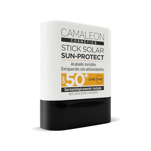 Camaleon Cosmetics - Stick Protección Solar SPF50+ - Textura ligera - No graso - No Comedogenic - Perfume agradable - Apto todo tipo de Pieles - Vegano - Gluten Free