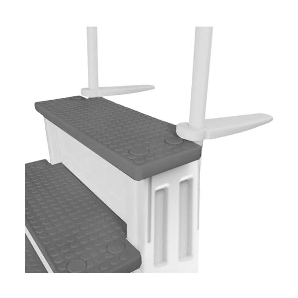 Aqua select anti slip in pool steps whitegray steps for above ground swimming pools can mount to decks 48 to 54 h safety stairs capacity up to 250 lbs  urban country home decor