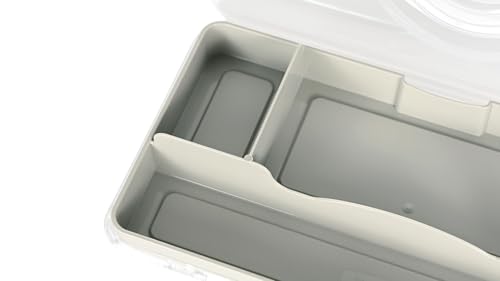 Image of livinbox 9 inch Portable Plastic Toolbox with Handle & Removable Tray, First Aid Carrying Case and Storage Organizer for Art, Craft & Sewing Supplies, Transparent Pale Green, TB-300-GR
