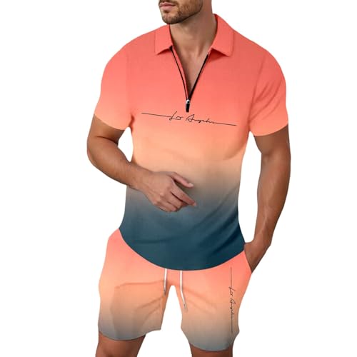 Ensemble Estival décontracté homme imprimé mode deux pièces coupe moderne