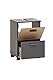 Schildmeyer Waschbeckenunterschrank Katta 158580, anthrazit/Akustikpaneel Optik, 40,2 x 35 x 60,8 cm
