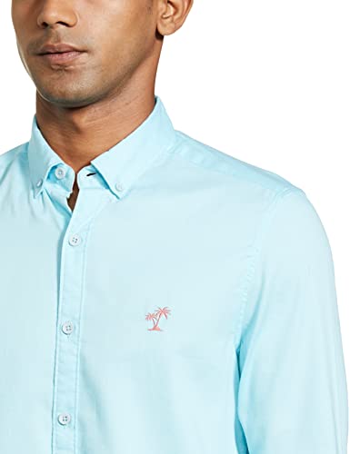Image of The Indian Garage Co Men Slim Fit Placement Embroidered Full Sleeves Cutaway Collar Casual Shirt