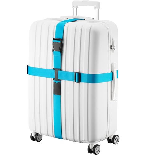 Image of Cross Luggage Straps for Suitcase Plus Luggage ID Slot Heavy Duty Adjustable