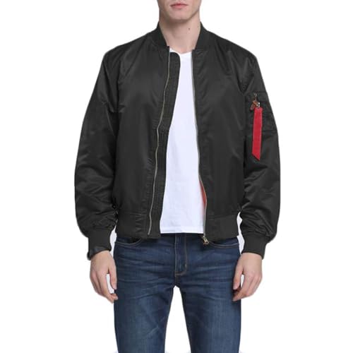 Image of CORIRESHA Mens NASA Embroidery Badge Slim Fit Bomber Jackets Zipper Windbreaker