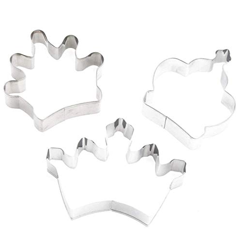 Premium 3pcs Crown Cookie Cutters Stainless Steel Sugarcraft Fondant Cutters Set Attractive Processed
