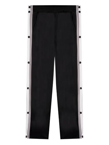 Kids Straight-Leg Sweatpants Boys Post Surgery Pants Tear Away Button Color Block Trousers Basketball Bottoms4