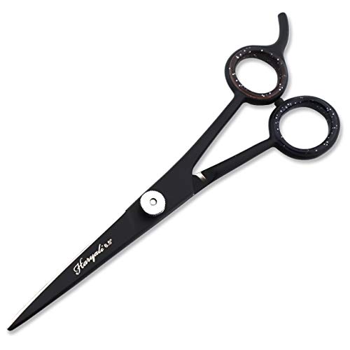 Haryali London Ciseaux de coiffure avec vis réglable Noir 6,5 cm