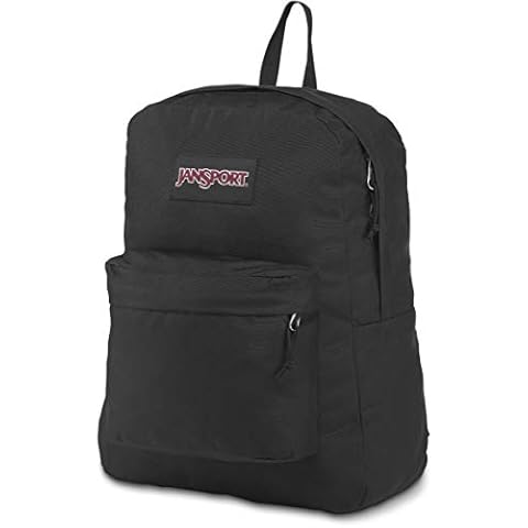JanSport SuperBreak Plus Backpack with Padded 15-inch Laptop Sleeve and Integrated Bottle Pocket - Spacious and Durable Daypack for Work and Travel - Black Cover