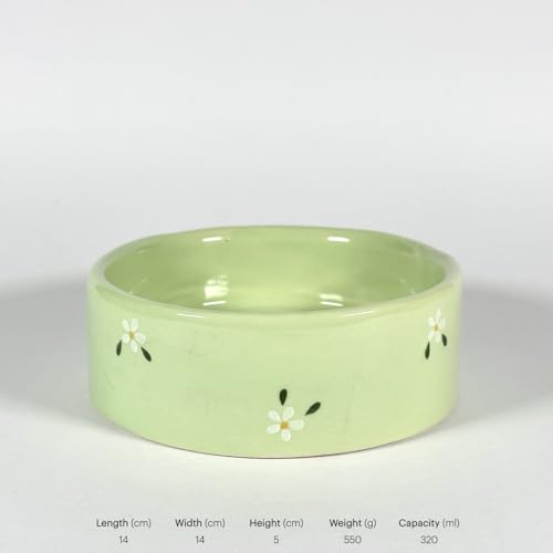Image of SNS Handmade Ceramic Serving Bowl Set (Pack of 2) | 300 ML Capacity | Microwave Safe Cute Aesthetic Snack, Salad, Cereal, Dessert & Soup Bowl | Premium Kitchen & Breakfast Bowl (Daisy Drift Bowl)