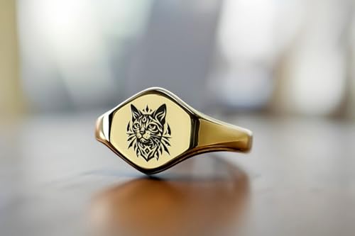 Bague chat hexagonale style vintage pour votre style quotidien